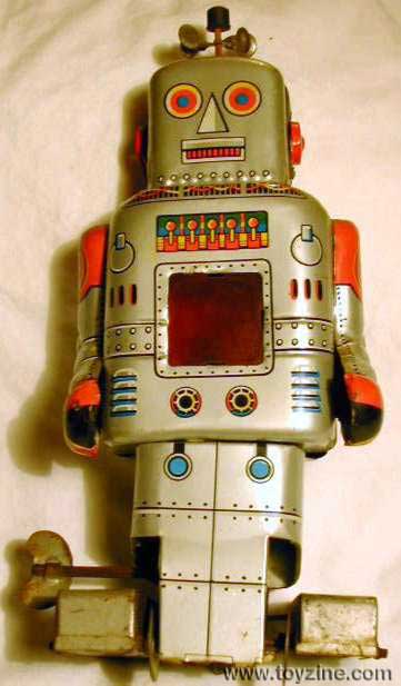 MECHANICAL WALKING ROBOT WITH SPARKS, made in Japan in the 60's from the SY corporation